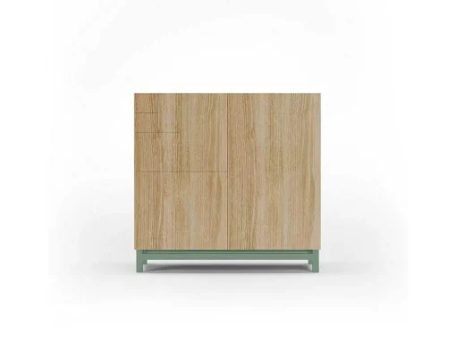 Sapateiro/Móvel Organização - H90Cm X L90Cm X P27Cm Carvalho Dourado Pernas Verde - Copenhague