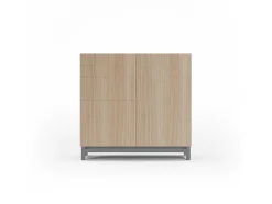 Sapateiro/Móvel Organização - H90Cm X L90Cm X P27Cm Nogueira Clara Pernas Cinza - Copenhague