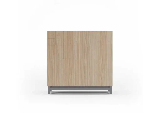 Sapateiro/Móvel Organização - H90Cm X L90Cm X P27Cm Nogueira Clara Pernas Cinza - Copenhague