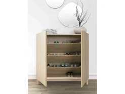 Sapateiro/Móvel Organização - H90Cm X L90Cm X P27Cm Chene Portas Serrado - Hanko
