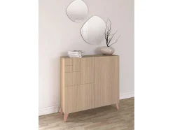 Sapateiro/Móvel Organização - H87Cm X L90Cm X P27Cm Nogueira Clara Pernas Rose - Bergen