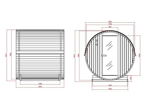 Sauna De Exterior 4 Lugares C185 X L180 X A190 Cm - Isokyro