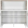 Secretária Com 3 Portas Mdf E Metal Cor Natural E Branco - Derelis