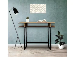 Secretária Ida, Carvalho, Preto, 100X60X75 Cm, Epikasa