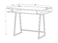 Secretária Ida, Carvalho, Preto, 100X60X75 Cm, Epikasa