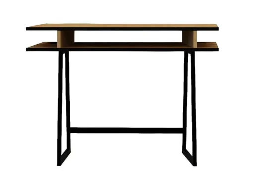 Secretária Ida, Carvalho, Preto, 100X60X75 Cm, Epikasa