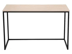 Secretária Mia - Tampo Em Carvalho Nordico, 19 Mm De EsPéssura. Pernas De Metal Preto. 120X60X75Cm