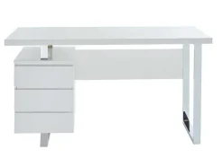 Secretária Mylan Com Arrumacoes - 3 Gavetas - Mdf Lacado Branco