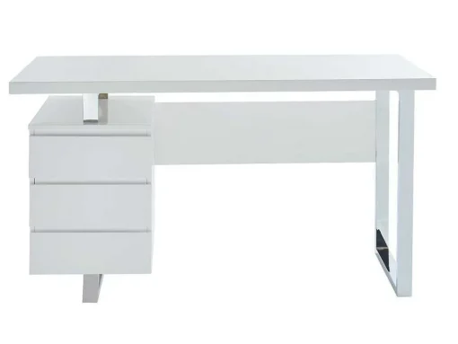 Secretária Mylan Com Arrumacoes - 3 Gavetas - Mdf Lacado Branco