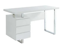 Secretária Mylan Com Arrumacoes - 3 Gavetas - Mdf Lacado Branco