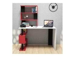 Secretária Snap, Branco, Vermelho, Preto, 120X60X148,2 Cm, Epikasa