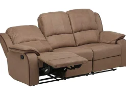 Sofá 3 Lugares Relax Em Microfibra Taupe - Hernani