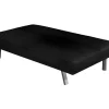 Sofá Cama 2 Lugares Em Veludo Ainhoa Clic Clac 175X74Cm Preto