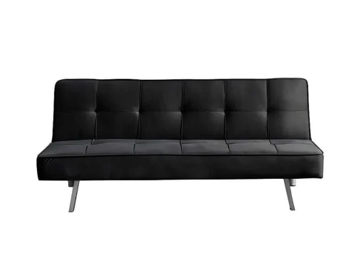 Sofá Cama 2 Lugares Em Veludo Ainhoa Clic Clac 175X74Cm Preto