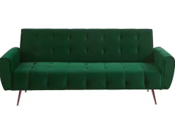 Sofá Cama Clic Calc De 3 Lugares Em Veludo Cinzento Escuro - Polani