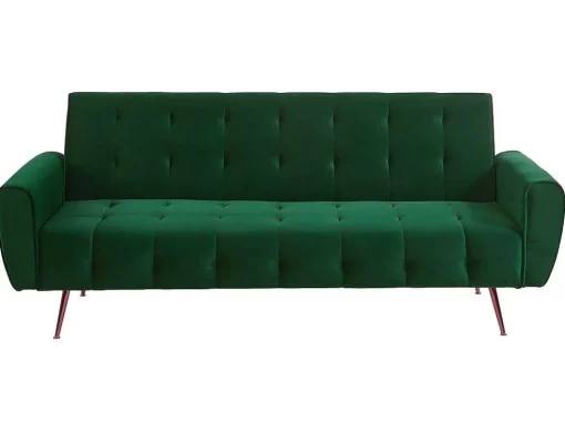 Sofá Cama Clic Calc De 3 Lugares Em Veludo Cinzento Escuro - Polani
