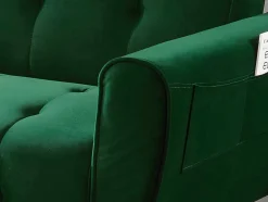 Sofá Cama Clic Calc De 3 Lugares Em Veludo Azul Escuro - Polani