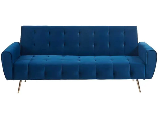 Sofá Cama Clic Calc De 3 Lugares Em Veludo Cinzento Escuro - Polani