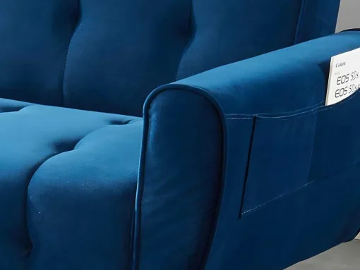 Sofá Cama Clic Calc De 3 Lugares Em Veludo Cinzento Escuro - Polani