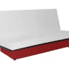 Sofá Cama Clic Clac 100% Algodao Com Espaco De Arrumação Cor Vermelho - Farwest Ii
