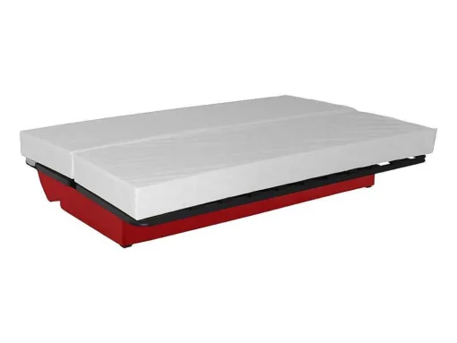 Sofá Cama Clic Clac 100% Algodao Com Espaco De Arrumação Cor Vermelho - Farwest Ii