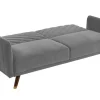 Sofá Cama De 3 Lugares Convertivel Em Cama Em Veludo Cinzento Claro - Joris