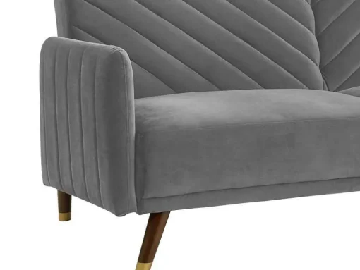 Sofá Cama De 3 Lugares Convertivel Em Cama Em Veludo Cinzento Claro - Joris