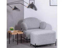 Sofá De 1 Lugar De Design Minimalista Com Bracos - Clair - Cinza