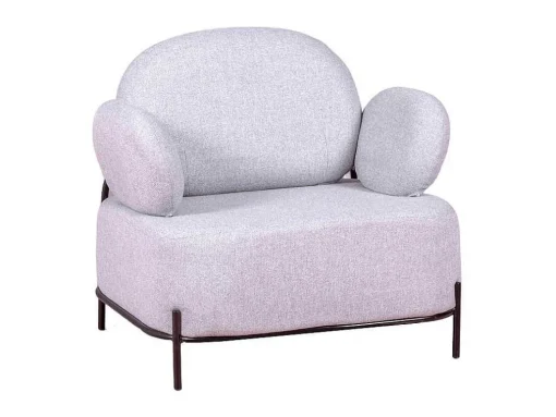 Sofá De 1 Lugar De Design Minimalista Com Bracos - Clair - Cinza