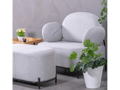 Sofá De 1 Lugar De Design Minimalista Com Bracos - Clair - Cinza