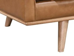 Sofá De 3 Lugares 100% Pele De Bufalo Superior Castanho Vintage - Danila
