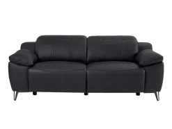 Sofá De 3 Lugares Articulado Eletrico Couro Preto - Roveto