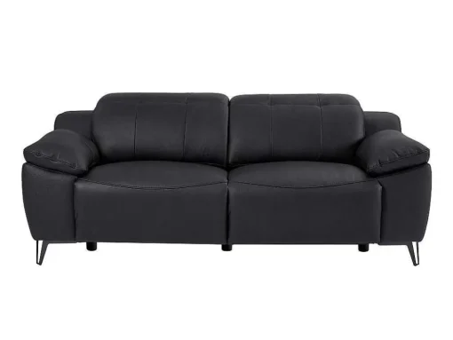 Sofá De 3 Lugares Articulado Eletrico Couro Preto - Roveto