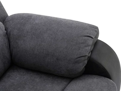 Sofá De 3 Lugares Articulado Em Microfibra E Pele Sintética Cinzento E Preto - Brody