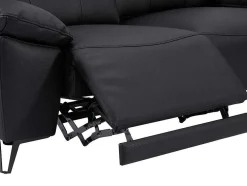 Sofá De 3 Lugares Articulado Eletrico Couro Preto - Roveto