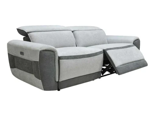Sofá De 3 Lugares Articulado Eletrico Tecido Cinzento-Claro - Orietto