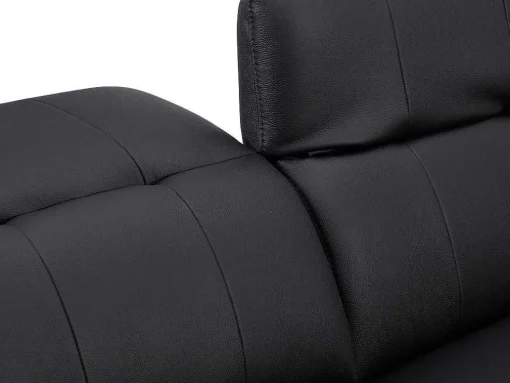 Sofá De 3 Lugares Articulado Eletrico Couro Preto - Roveto