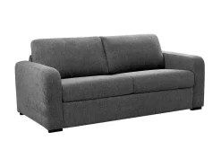 Sofá De 3 Lugares Convertivel Abertura Rapida Tecido Matizado Cinza Antracite, Cama 140 Cm E Colchão 14 Cm - Bevis