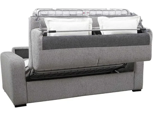 Sofá De 3 Lugares Convertivel De Abertura Rapida Em Tecido Cor Cinza Bevis - Colchão De 18 Cm