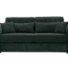 Sofá De 4 Lugares Convertivel Abertura Rapida Veludo Canelado Verde, Cama De Ripas Largas, Colchão De 18 Cm - Mondovi
