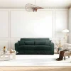 Sofá De 3 Lugares Convertivel Abertura Rapida Veludo Canelado Verde, Cama De 140 Cm, Colchão De 18 Cm - Mondovi