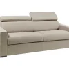 Sofá De 4 Lugares Convertivel De Abertura Rapida Em Tecido Vizir - Bege - Cama De Ripas Largas De 160 Cm - Colchão De 22 Cm Com Memória De Forma