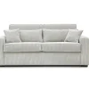 Sofá De 4 Lugares Convertivel Abertura Rapida Tecido Creme, Cama De 160 Cm, Colchão De 18 Cm - Mondovi