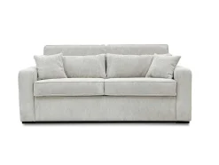 Sofá De 4 Lugares Convertivel Abertura Rapida Tecido Creme, Cama De 160 Cm, Colchão De 18 Cm - Mondovi
