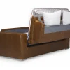 Sofá De 3 Lugares Convertivel De Abertura Rapida 100% Pele De Bufalo Pele Vintage Caramelo - Delectea Ii