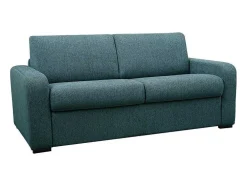 Sofá De 3 Lugares Convertivel De Abertura Rapida Em Tecido Cor Azul Bevis - Colchão De 18 Cm