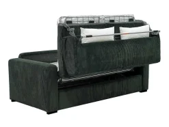 Sofá De 4 Lugares Convertivel Abertura Rapida Veludo Canelado Verde, Cama De Ripas Largas, Colchão De 18 Cm - Mondovi