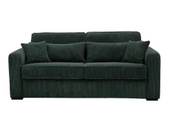 Sofá De 3 Lugares Convertivel Abertura Rapida Veludo Canelado Verde, Cama De 140 Cm, Colchão De 18 Cm - Mondovi