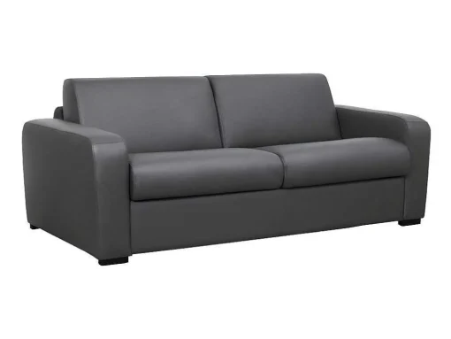 Sofá De 3 Lugares Convertivel Em Cama Expresso Em Pele Cinza - Bevis