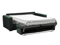 Sofá De 3 Lugares Convertivel Abertura Rapida Veludo Canelado Verde, Cama De 140 Cm, Colchão De 18 Cm - Mondovi